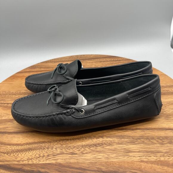 Saks Fifth Avenue Loafers Womens Size 10 B Black Leather Slip On Driving Shoes - Picture 3 of 8